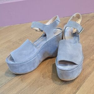 Free People Suede Platform Sandals EUC